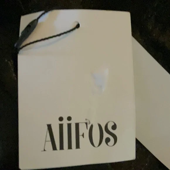 Aiifos Martha Satin Asymmetrical Midi Dress M black metallic - Picture 11 of 11